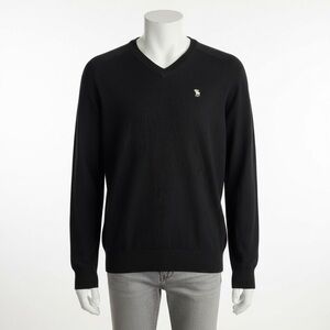 Abercrombie & Fitch Grey Mens Cashmere Blend V Neck Sweatshirt Size L Preppy